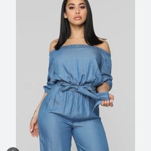 OFF THE SHOULDER JUMPSUIT